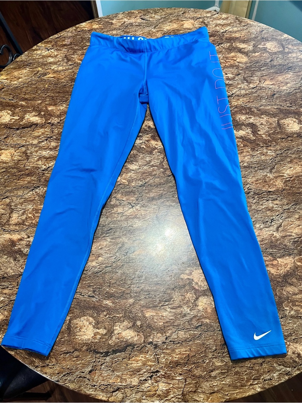 Nike Royal Blue Performance Leggings with Swoosh Women’s Large